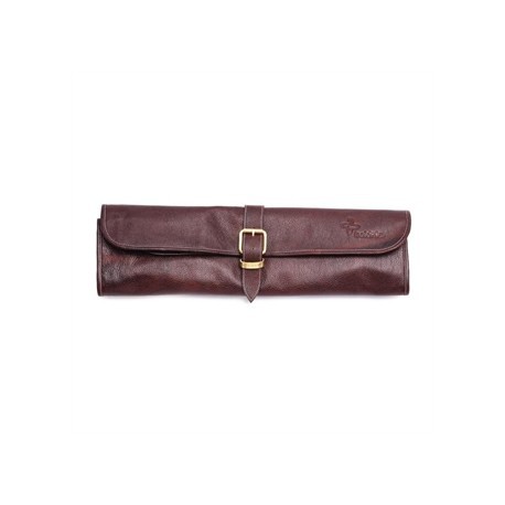 Boldric One Buckle Leather Knife Bag Brown 8 Slots
