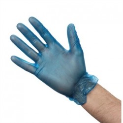 Vogue Vinyl Food Prep Gloves Blue Powdered Large