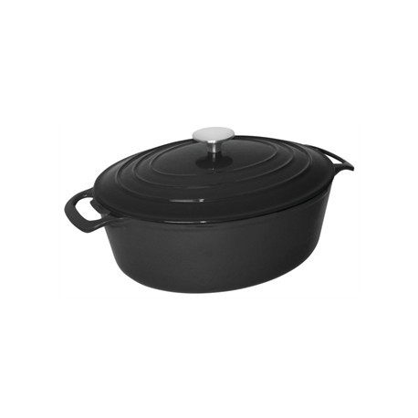 Vogue Black Oval Casserole Dish 5Ltr