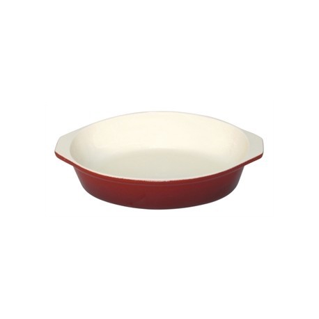 Vogue Red Round Cast Iron Gratin Dish 400ml