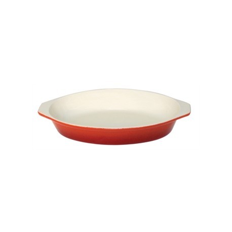 Vogue Orange Oval Cast Iron Gratin 650ml