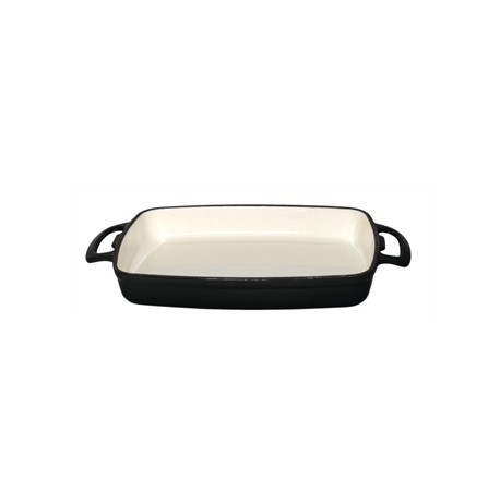 Vogue Black Rectangular Cast Iron Dish 1.8Ltr