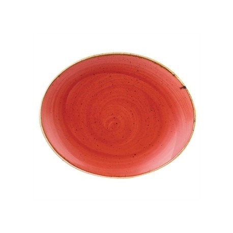 Churchill Stone Cast Berry Red Oval Coupe Plate 192mm