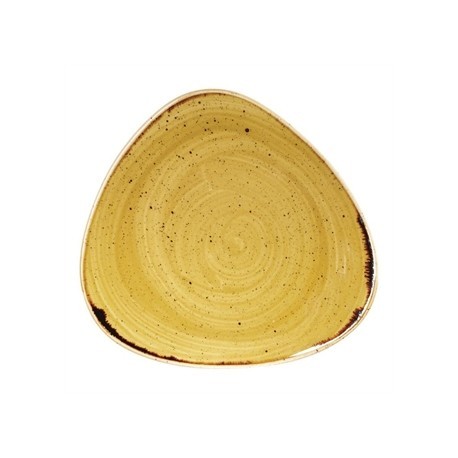 Churchill Super Vitrified Stonecast Mustard Seed Yellow Triangle Plate 229mm