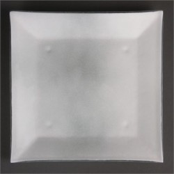 Olympia Square Glass Plates Frosted White 265mm
