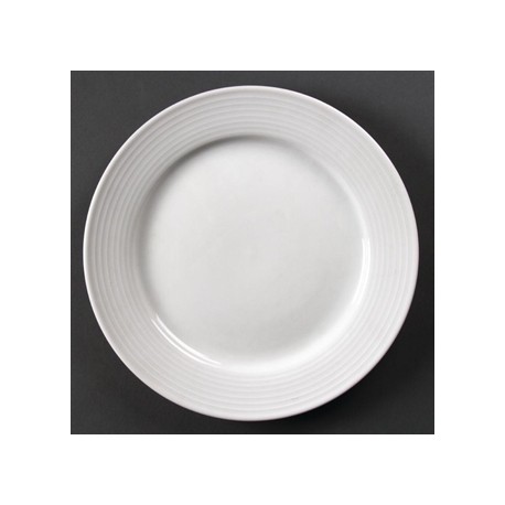 Olympia Linear Wide Rimmed Plates 250mm