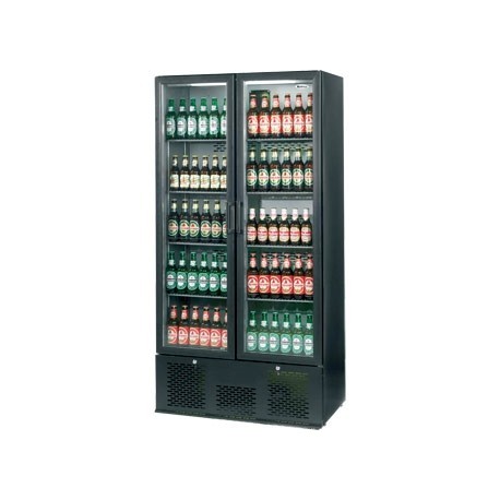 Infrico Upright Back Bar Cooler with Hinged Doors in Black ZX20