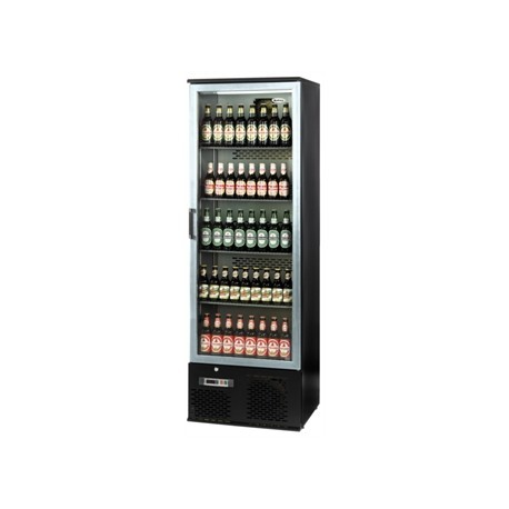 Infrico Upright Back Bar Cooler with Hinged Door in Black and Steel ZXS10