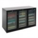 Polar Back Bar Cooler with Hinged Doors in Black 330Ltr