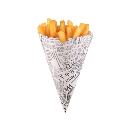 Disposable Newspaper Print Paper Chip Cones