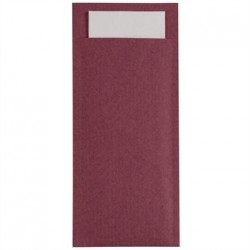 Burgundy Kraft Cutlery pouch with Champagne Napkin