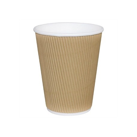 Fiesta Takeaway Coffee Cups Ripple Wall Kraft 12oz x25