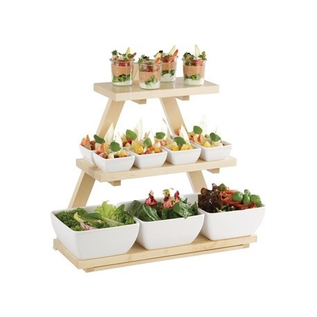 APS Triangle Wooden Buffet Stand Maple