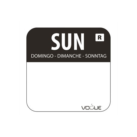 1" Colour Coded Black Sunday Food Labels
