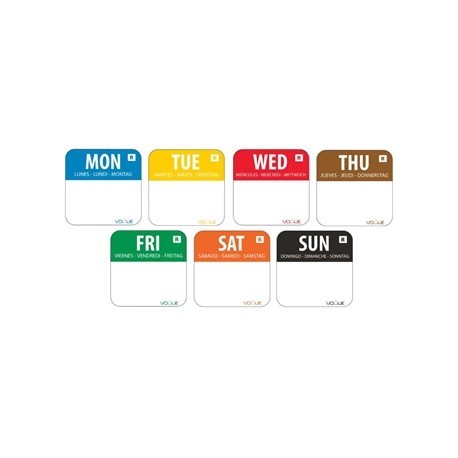 Colour Coded 1" Day of the Week Label kit