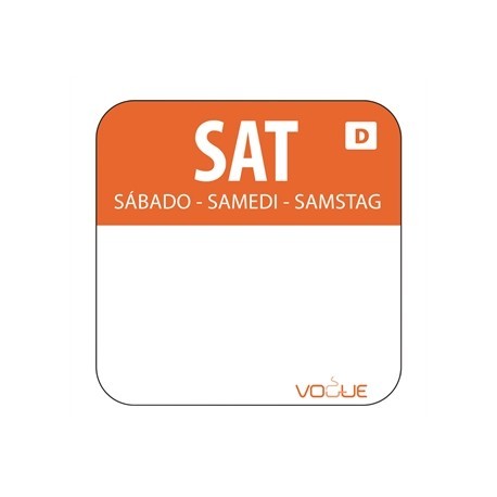 Dissolvable Saturday Food Rotation Labels
