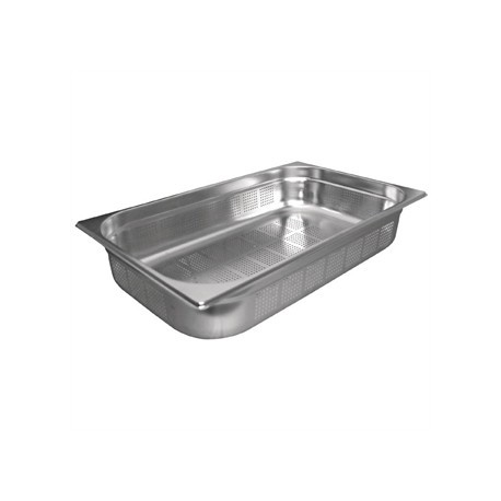 Vogue Stainless Steel Perforated 1/1 Gastronorm Pan 100mm
