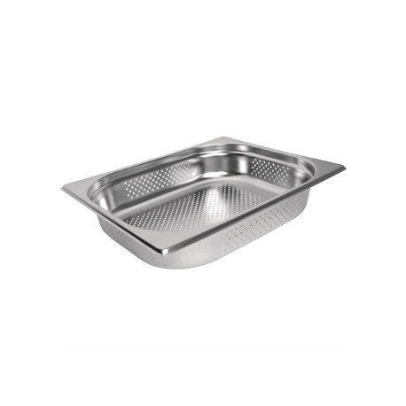 Vogue Stainless Steel Perforated 1/2 Gastronorm Pan 65mm