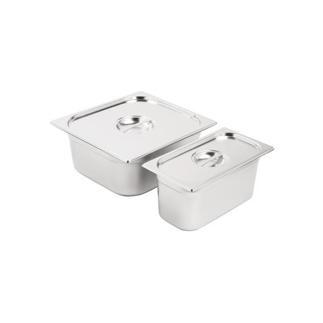 Vogue Stainless Steel Gastronorm Set 1/3 and 2/3 with Lids