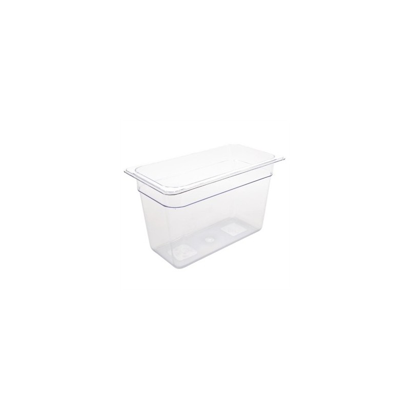 Vogue Polycarbonate 1/4 Gastronorm Container 150mm Clear By Vogue-U238