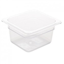 Vogue Polycarbonate 1/6 Gastronorm Container 100mm Clear
