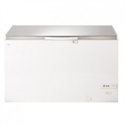 Lec White Chest Freezer with Stainless Steel Lid 400Ltr