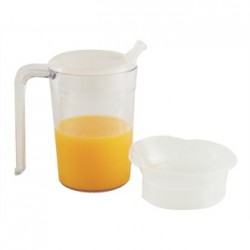 Clear Mug with Handle & 2 lids