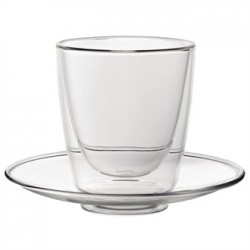 Double walled Cappuccino Glass and Saucer 220ml