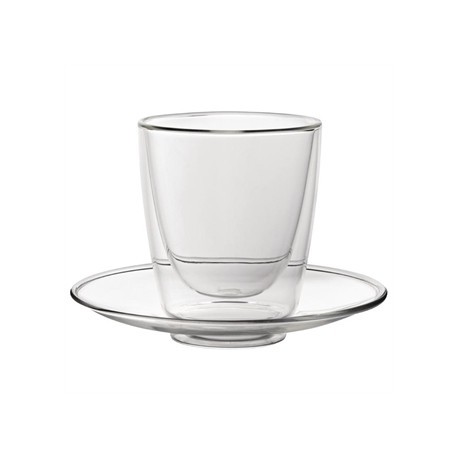 Double walled Cappuccino Glass and Saucer 220ml