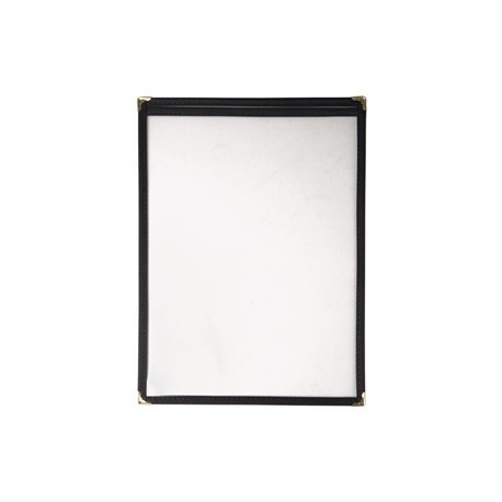 American Style Menu Holder Two Card Black A4
