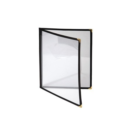 American Style Menu Holder Four Card Black A4