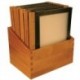 Securit Menu Holders with Wooden Box A4 Black