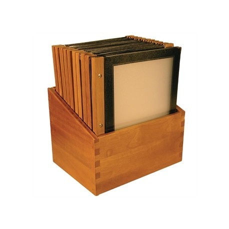 Securit Menu Holders with Wooden Box A4 Black