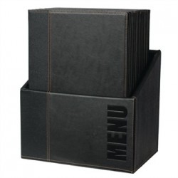Securit Contemporary Menu Holder Set A4 Black