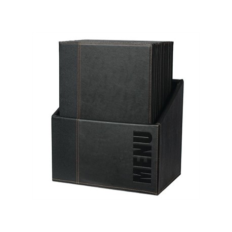 Securit Contemporary Menu Holder Set A4 Black