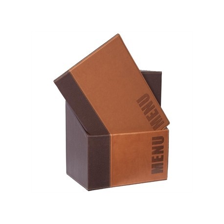 Securit Contemporary Menu Holder Set A4 Brown