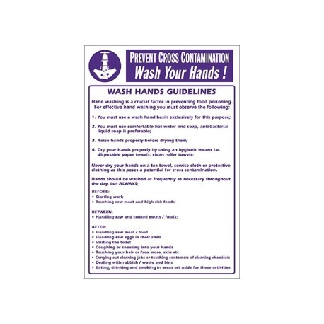 Vogue Prevent Cross Contamination Wash Hands Sign
