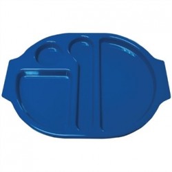Kristallon Plastic Food Compartment Tray Small Blue