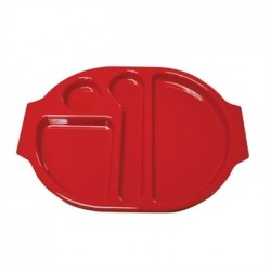 Kristallon Plastic Food Compartment Tray Large Red