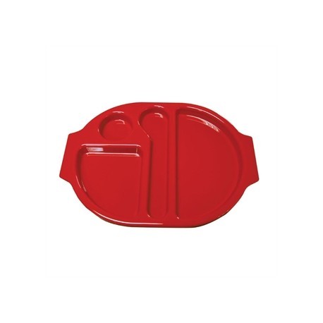 Kristallon Plastic Food Compartment Tray Large Red