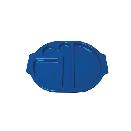Kristallon Plastic Food Compartment Tray Large Blue