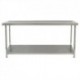 Parry Fully Welded Stainless Steel Wall Table with Undershelf 1200x600mm