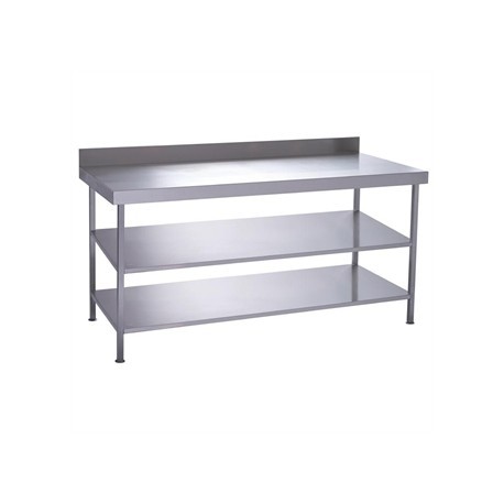 Parry Fully Welded Stainless Steel Wall Table 2 Undershelves 1200x600mm