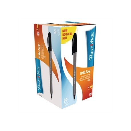 Papermate Inkjoy 100 Capped Medium Black Tuck 50 Pack