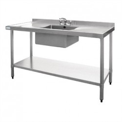 Vogue Stainless Steel Sink Double Drainer 1500mm