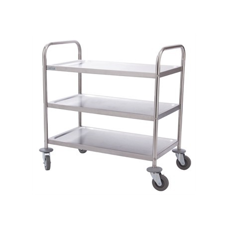 Vogue Stainless Steel 3 Tier Clearing Trolley Small