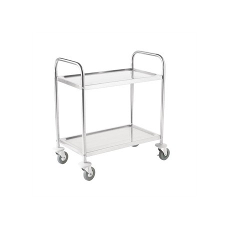 Vogue Stainless Steel 2 Tier Clearing Trolley Large