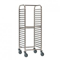 Bourgeat Double Gastronorm Racking Trolley 15 Shelves