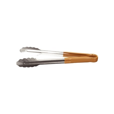 Vogue Colour Coded Brown Serving Tongs 11in