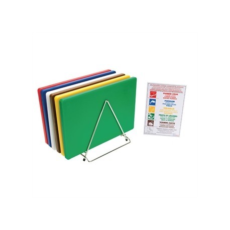 Hygiplas Thick Low Density Chopping Board Set with Rack